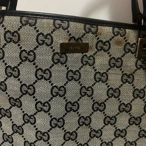 Gucci Black and Cream Tote Bag